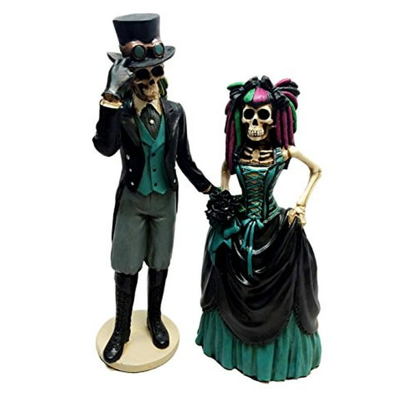 Day of the Dead Dia De Los Muertos Skeleton Bride Groom Resin 12/" Statue